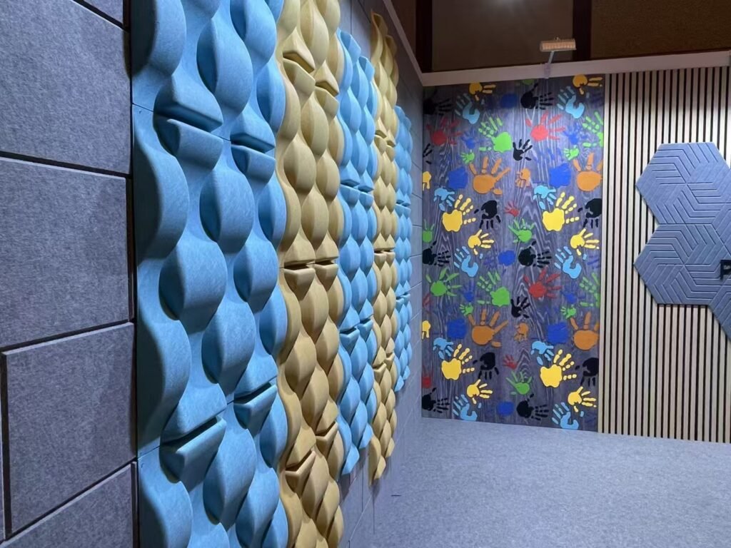 Polyester fiber acoustic panels, star roof customization, polyester fiber board print pattern, audio-visual room, soundproof room